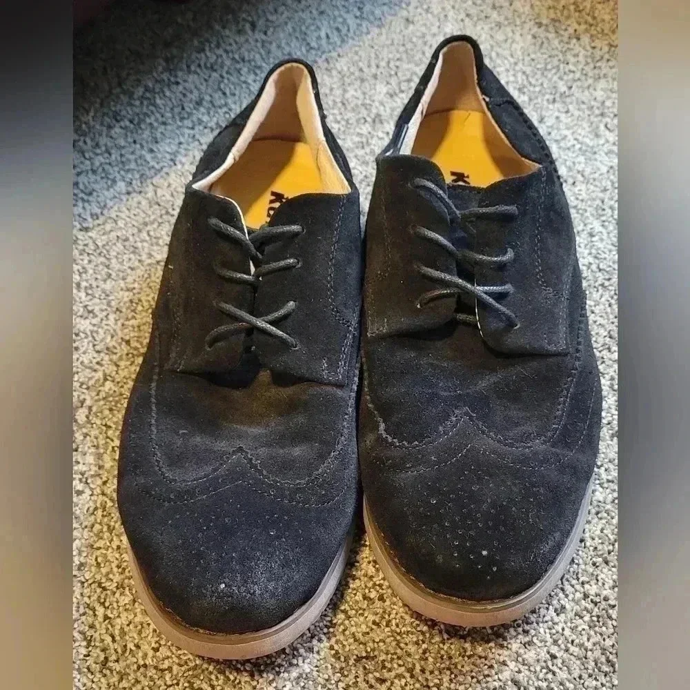 Kunsto Mens Classic Oxford Suede Dress Shoes Wingtip Lace Up mens size 10.5